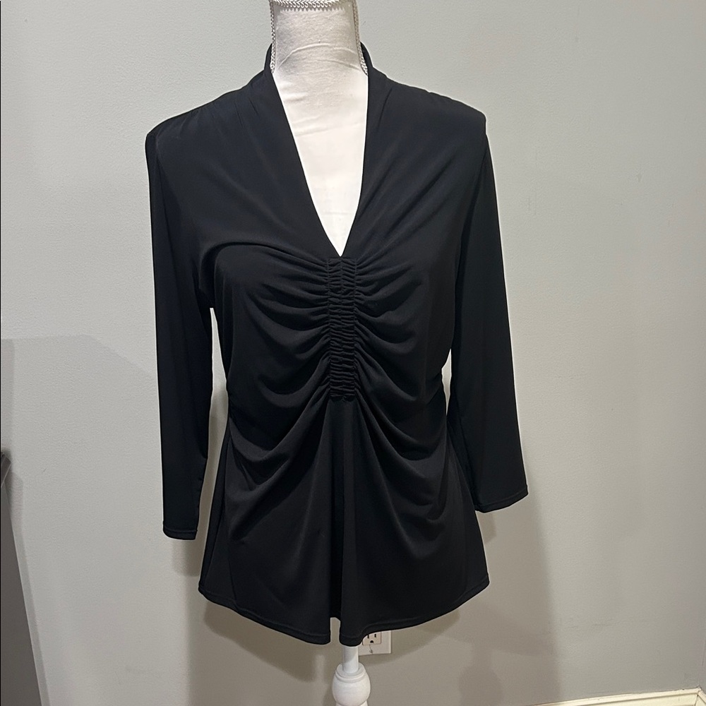 Alfani Black Ruched Women's Blouse